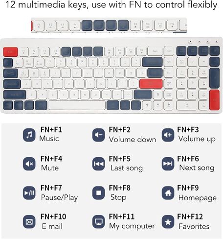 Wireless Ergonomic Keyboard Mouse Combo, Silent Cordless 2.4G Round Keycaps, Quiet Click, for Phone Tablet Office (Brown) in Saudi Arabia