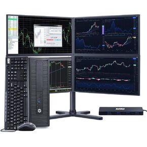 HP Trading Optimized PC Bundle Intel i5 6th Gen, 32GB RAM, 512 GB nvme SSD, 4 New 24" Monitors, 2 Network Cards, Trading Platform Support, MTG 4 in 1 USB HUB, MTG Keyboard Mouse Win 10 Pro (Renewed)