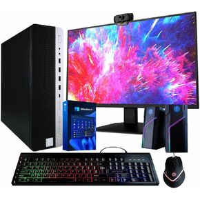 HP EliteDesk 800G4 Desktop Computer | Hexa Core Intel i5 (3.2GHz) | 16GB DDR4 RAM | 500GB SSD | 5G-WiFi & Bluetooth | 22in LCD Monitor | RGB Ultimate Desktop Kit | Windows 11 Pro, Black (Renewed)