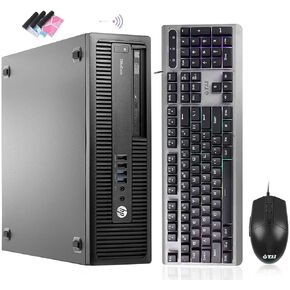 HP EliteDesk 800 G2 SFF i7 Desktop PC,16GB DDR4 Ram,1TB SSD + 3TB HDD,NVIDIA GeForce GT 1030 2GB,Built-in WiFi DVD VGA DP BT USB Dual Monitor Support Win10 Pro TJJ Wired K&M+TJJ Mouse Pad (Renewed)