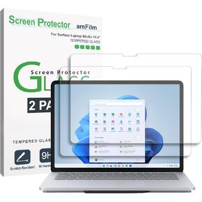 amFilm (2 Pack Tempered Glass Screen Protector Compatible with Microsoft Surface Laptop Studio and Surface Laptop Studio 2-14.4", Anti Scratch, Bubble Free