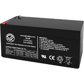 AJC Battery Compatible with B&B BP3-12 12V 3.2Ah UPS Battery