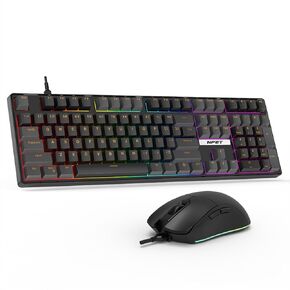 NPET CR108 RGB Gaming Keyboard and Mouse Combo ، 108 Keys Abspable Custom Mechanical Keyboard ، مفاتيح حمراء خطية ، ماوس ألعاب قابل للتعديل 7200DPI للكمبيوتر MAC Xbox Gamer (108 مفاتيح ، رمادي أسود)