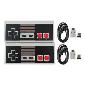 Feuaue New Upgraded Wireless Controller for Mini NES Classic Edition, Upgraded Turbo Function,Build in Rechargeable Battery，With USB Wireless Adapter Fit for PC/Mac OS/Raspberry PI (2 Packs)