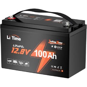 LiTime 12V 100Ah TM LiFePO4 Battery with Low Temp Protection, Group 31 Lithium Battery, Buit in 100A BMS, Up to 15000 Deep Cycles, Perfect for Trolling Motors,Yacht, Marine, Boat, RVs, Home Energy (1)