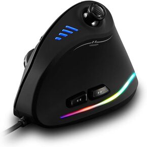 C-18 Vertical Wired Gaming Mouse 11 Programmable Buttons Adjustable 10000DPI Engine RGB Light Belt 128KB On-board Memory
