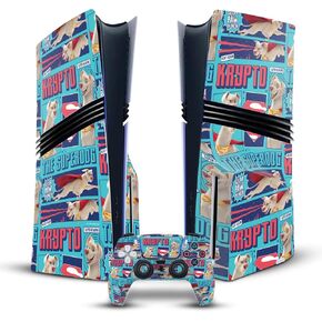 Head Case Designs Officially Licensed DC League Of Super Pets Krypto The Superdog Graphics Vinyl Gaming Skin Decal Compatible With PlayStation 5 PS5 Pro Disc Edition Console & DualSense Controller