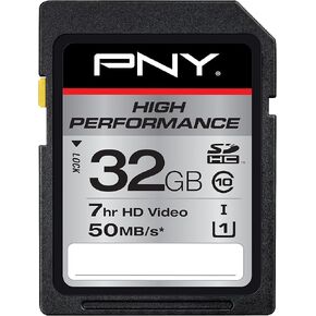 PNY High Performance 32GB Class 10 SDHC Flash Card (P-SDH32G10H-GE-A)