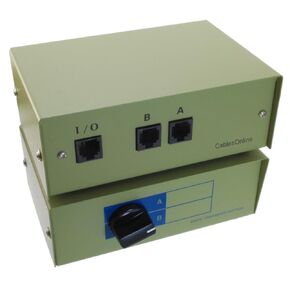 CablesOnline 2-Pack 2-Way A/B RJ45 8P8C Network Metal Rotary Manual Switch Box, SB-034-2