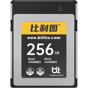 Bilitu 128GB Professional CFexpress B-Type Memory Card, Suitable for Photographers, Photographers, up to 1500/1200 MB/s, 4K 6K Video