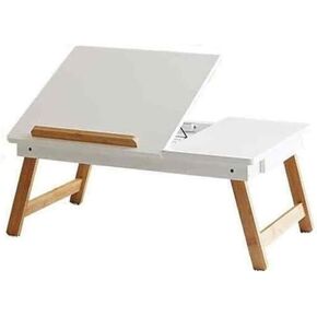 Solid Wood Computer Desk, Student Dormitory Laptop Computer Desk Bed Folding Lazy Reading Rack(OneColor)