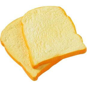SANDIGLE 2PCS PU MODEL TOASTINCIAL - شريحة خبز مزيفة واقعية لمطبخ التصوير الفوتوغرافي وتزيين الحفلات