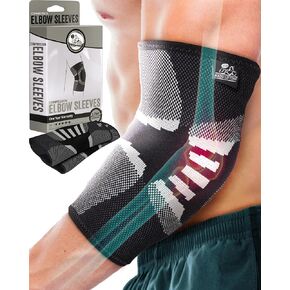 Nordic Lifting Elbow Compression Sleeves (1 Pair) for Men & Women - Support for Pain Relief, Tendonitis, Golfer’s & Tennis Elbow - Weightlifting Brace for Workout, Arm & Joint Recovery
