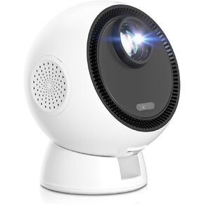 Mini projector，Smart Projector with Wifi and Bluetooth，Auto Focus，Built-in Android System,HiFi Speaker，Support 4k 1080HD Decoding ，Portable Projector Ideal for Home Outdoor Meetings