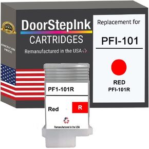 DoorStepInk Remanufactured in The USA Ink Cartridge Replacements for Canon PFI-101 130ml Red for Printer imagePROGRAF iPF5000 imagePROGRAF iPF6000S