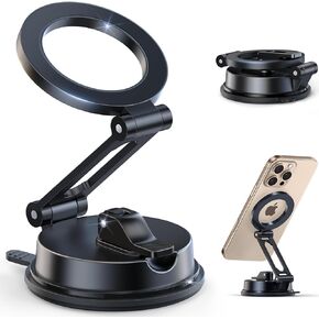Car Phone Mount for Magsafe [80LBS Powerful Suction] Magnetic Phone Holder for Car, 360° Rotation Suction Cup Phone Mount Dashboard & Windshield for Car for iPhone 16 Pro Max 15 14 13 12 Plus
