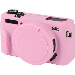 Bovke Soft Silicone Canon G7X Mark II ، مطاط الغطاء الوقائي لكاميرا Canon PowerShot G7 X Mark II ، غلاف كاميرا واقي مع غطاء قابل للإزالة ، أسود