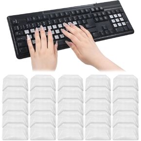 80 Pcs Raised Keyboard Stickers for Nail Art, Silicone Laptop Keyboard Covers for Long Nails Adhesive Keycap Pad for Laptop Keyboards (Square)