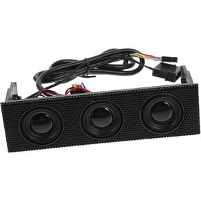 NUOBESTY Front Panel Stereo Speaker Surround Sound for Computer Cases Optical Drive Slots Easy Installation and Multi-Device Compatibility