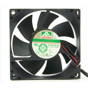 MGA8012HB-A25 DC12V 0.24A 80X80X25mm 2-Wire Cooling Fan 8025mm