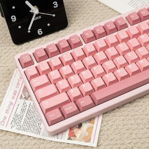 Sumgsn 121 Keys Pink Keycaps Cherry Profile Doubleshot Keycap Set Fit for 60% 65% 75% 95% Mechanical Keyboard Cherry Mx Switches