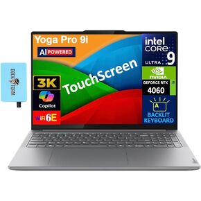 Lenovo Yoga Pro 9i AI Powered Laptop 16.0" Touchscreen Mini LED 3.2K Display (Intel Ultra 9-185H, 32GB LPDDR5X, 1TB PCIe SSD, GeForce RTX 4060, Backlit KB, Win 11 Pro) w/DKZ USB Port Expander
