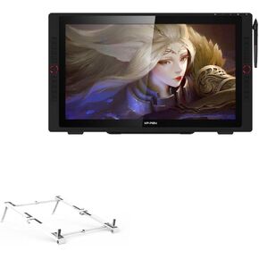 BoxWave Stand and Mount Compatible with XP-Pen Artist 24 Pro - Pocket Aluminum Stand 3-in-1, Portable Multi Angle Viewing Riser - Metallic Silver