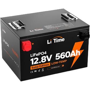 Litime 12V 560Ah Low-Temp Protection LiFePO4 Battery Built-in 250A BMS, Max 7168Wh Energy, Lithium Iron Phosphate Battery Perfect for Solar System, RV, Off Grid, Home Energy Storage