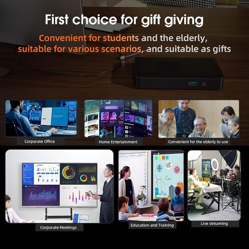 Ai Mini PC Windows11,16GB DDR5 1T SSD VESA Mini Computersfor NAS Home Office, Gaming,Business Small pc Dual HDMI/4K 60Hz/WiFi6/BT5.2/HTPC/Soft Routing/pcdn in Saudi Arabia