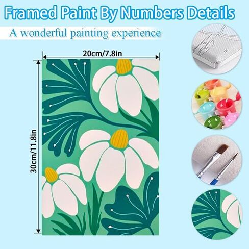UNIQUORS 4 PCS Paint by Numbers for Adults Framed Canvas, Moon Mountain Landscape Oil Painting Crafts for Adults Kids Beginner, Acrylic Paint Set for Home Wall Decor, 8 X 8 in in Saudi Arabia