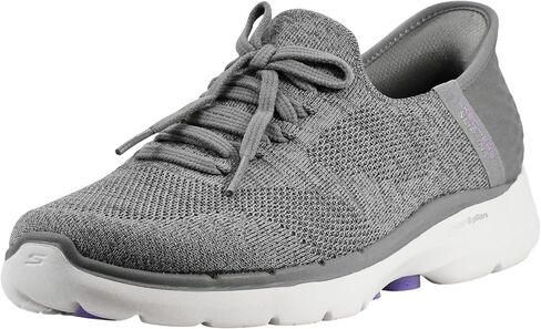حذاء Skechers النسائي سهل الارتداء: Go Walk 6 - Lovely Day، رمادي داكن، 9 M in Saudi Arabia