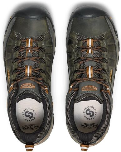KEEN Men's Targhee 3 Low Height Waterproof Hiking Shoes, Black Olive/Golden Brown, 10 in Saudi Arabia