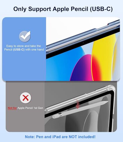 Timovo Case for iPad A16 11th Generation 2025 11 Inch/iPad 10th Generation 2022 10.9 بوصة مع حامل القلم الرصاص [دعم فقط قلم رصاص USB-C] in Saudi Arabia