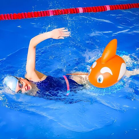 OLNIEZZL Swim Buoy for Open Water,Pool Buoy Swim Training Snorkel Float,Swimming Belt Floatation Devices for Adults Swimming Bubble Safety Float with Adjustable Waist Belt in Saudi Arabia