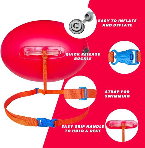 OLNIEZZL Swim Buoy for Open Water,Pool Buoy Swim Training Snorkel Float,Swimming Belt Floatation Devices for Adults Swimming Bubble Safety Float with Adjustable Waist Belt in Saudi Arabia