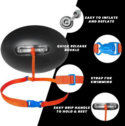 OLNIEZZL Swim Buoy for Open Water,Pool Buoy Swim Training Snorkel Float,Swimming Belt Floatation Devices for Adults Swimming Bubble Safety Float with Adjustable Waist Belt in Saudi Arabia