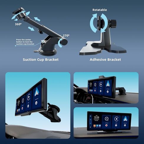 Wireless Apple Carplay & Android Auto 10.26 "شاشة تعمل باللمس مع 2K Dash Cam ، الكاميرا الاحتياطية 1080 بكسل ، التنقل في GPS ، التحكم الصوتي ، Bluetooth ، Link Link ، Aux & FM Support ، 64g in Saudi Arabia