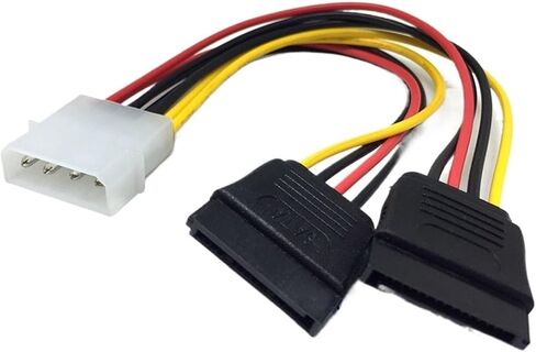 4 Pin IDE to SATA 15 Pin HDD Power Supply Extension Cable ATA SATA Y Splitter Hard Drive Adapter Cable Connector(Molex to SATA) in Saudi Arabia