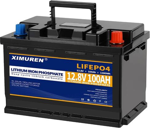 12V 100Ah LiFePO4 Lithium Battery with 100A BMS,5000 Deep Cycles Rechargeable Batterys Life for RV,Solar,Trolling Motor,Outdoor Energy Storagespecial Battery in Saudi Arabia