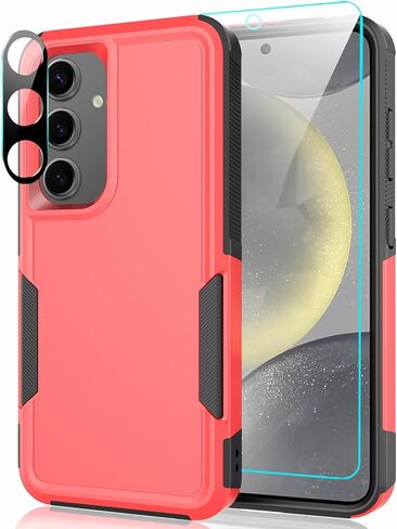 تم تصميمه لحامي Samsung Galaxy S24 مع واقي شاشة زجاجي ووقاية من عدسة الكاميرا ، وحالة هاتف قاسية صدمية قوية في Galaxy S24 (6.2 "، 2024) [أسود] in Kuwait