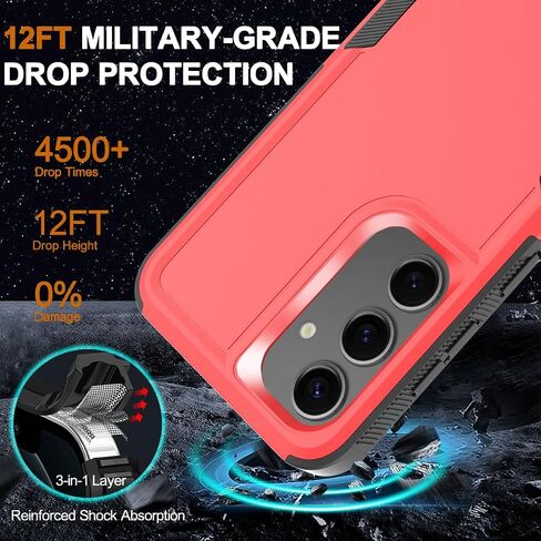 تم تصميمه لحامي Samsung Galaxy S24 مع واقي شاشة زجاجي ووقاية من عدسة الكاميرا ، وحالة هاتف قاسية صدمية قوية في Galaxy S24 (6.2 "، 2024) [أسود] in Kuwait