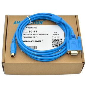 SC-11 is Suitable for FX1N/3U/1Splc Programming Cable Download line Data Communication line rs232 Serial Port Blue Gold-Plated Head + Shielded Magnetic Ring
