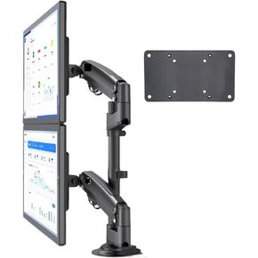 H180 22"-32" Double Monitor Desk Holder Arm Gas Spring Full Motion LCD TV Mount 2-12kg Dual Arm Clamp Bracket(H180)