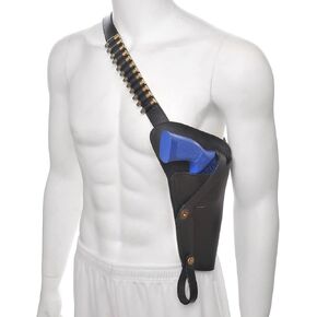 Black Leather Shoulder Holster with Shell Loops fits Ruger GP100 Smith & Wesson Model 686 L Frame and Colt Python .38 Cal Revolvers