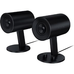 Razer Nommo: Custom Woven Fiberglass 3" Drivers - Rear-Facing Bass Ports - Bass Knob w/ Automatic Gain Control - Full Range 2.0 PC Gaming Speakers (Renewed)
