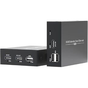 150M HDMI KVM Extender Over IP HDMI USB Extender via cat6 Rj45 Ethernet Network HDMI USB Over UTP/STP Support USB Mouse Keyboard(RX(150M-1080P-KVM),AU Plug)