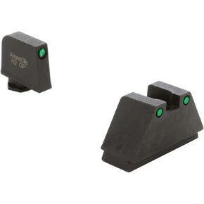 AMERIGLO Optic Compatible Sight Set for Glock - 3XL Tall Green Tritium 3 dot Sight Set Black Outlines .365" F .451" R
