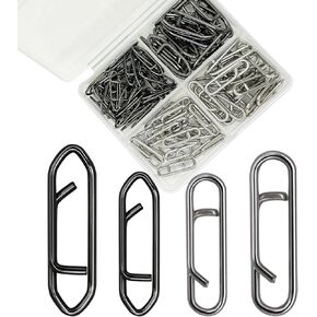 Fishing Speed Clips, Stainless Steel Fishing Power Clips High Strength Speed Clip for Freshwater Saltwater Fishing, Quick Change Fishing Lure Snap Tackle for Crankbait Popper Lures