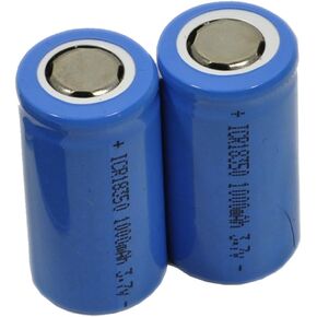 2X 18350 Battery for 3.6/3.7v Li-ion Top Flat Rechargeable LED Torch Flashlight Laser Pointer Pen s1a Diameter:18mm Length:35mm s1a