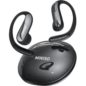 MINISO AI Translation أذن في الوقت الفعلي ، 134 لغة ولهجات ، Bluetooth 6.0 ، سماعات الرأس اللاسلكية المفتوحة مع التطبيق ، وقت اللعب 60 ساعة للسفر ، والأعمال ، والتعلم